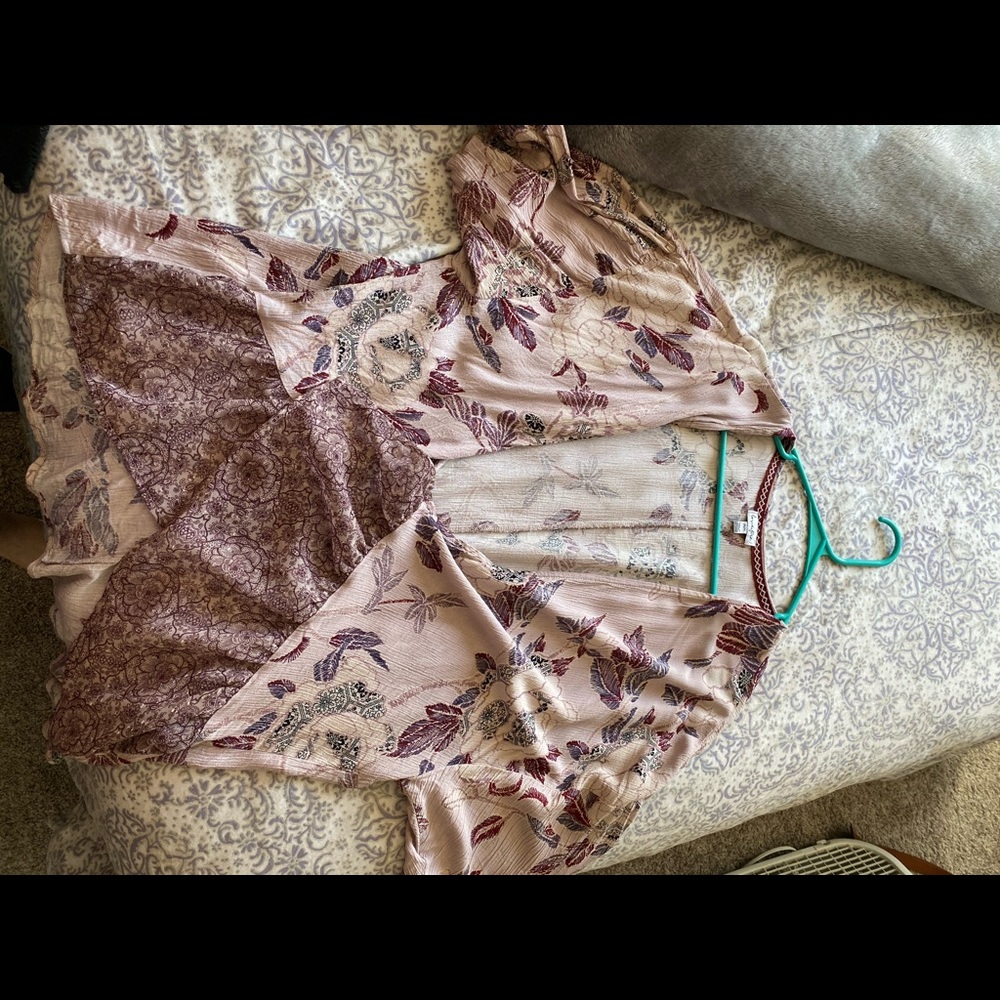 Pink and Purple Floral Kimono
